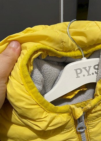 Erkek Çocuk Sarı Kapüşonlu Fermuarlı Mont - Görsel 2