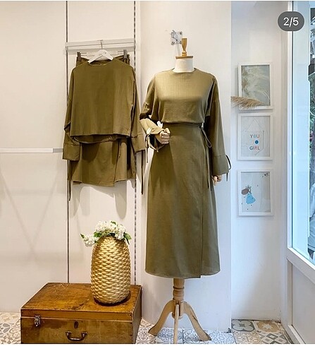 LACİVERT fayaboutique etekli keten takım