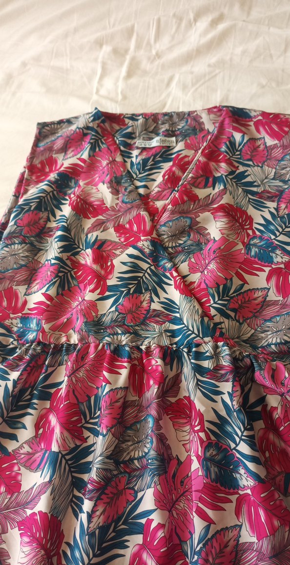 Pembe Bohem Diz altı elbise - Görsel 4