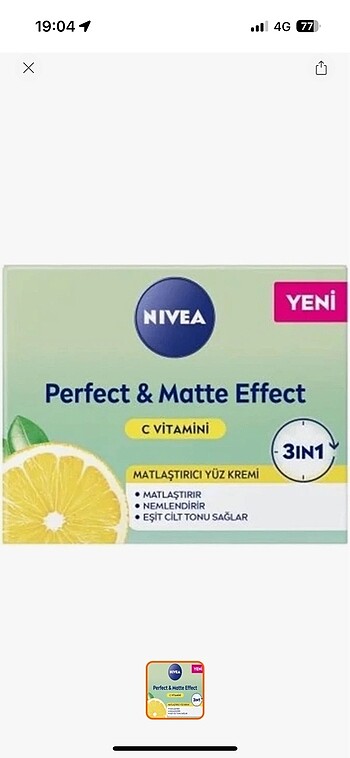 NİVEA PERFECT & MATTE C VİTAMİNLİ YÜZ BAKIM KREMİ 50 ML