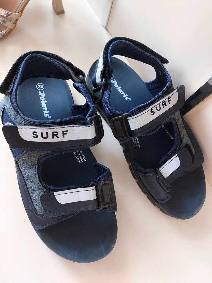 Erkek Çocuk Mavi Baskılı Kayışlı Sandalet - Görsel 4