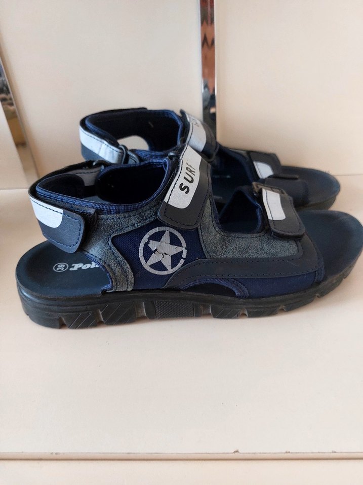 Erkek Çocuk Mavi Baskılı Kayışlı Sandalet - Görsel 2