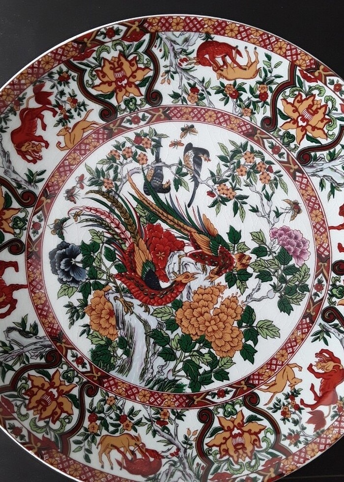 El yapımı, Çin malı, porselen duvar tabağı - Görsel 3