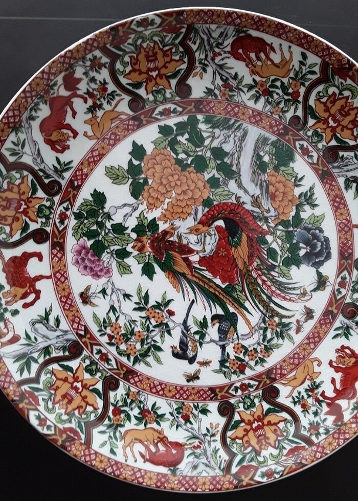 El yapımı, Çin malı, porselen duvar tabağı - Görsel 4