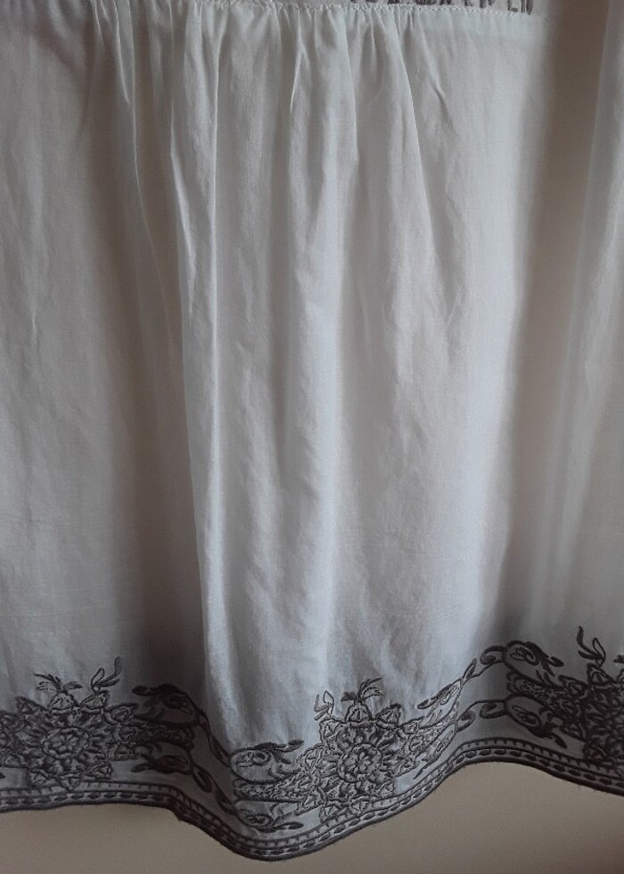 İşlemeli pamuk bluz - Görsel 5