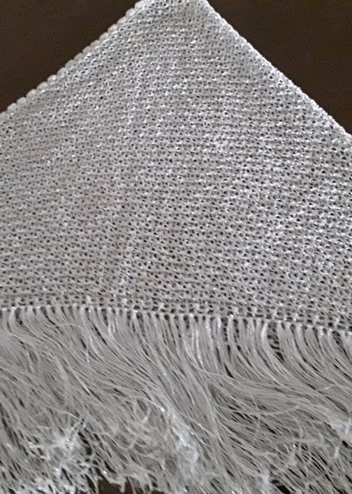 Simli ipten örülmüş şal - Görsel 5