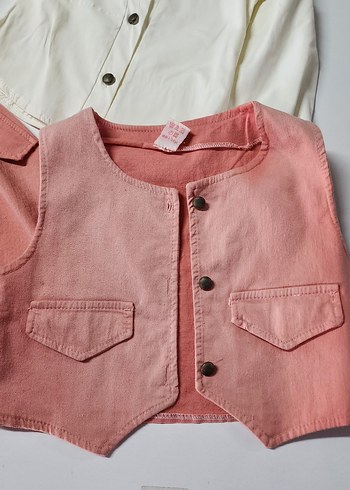 sıfır ve hatali Pembe  Kız Uzun Kollu 3lü Takım - Görsel 2