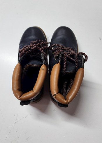 Koyu Kahverengi Deri Bağcıklı Erkek Çocuk Botu - Görsel 4