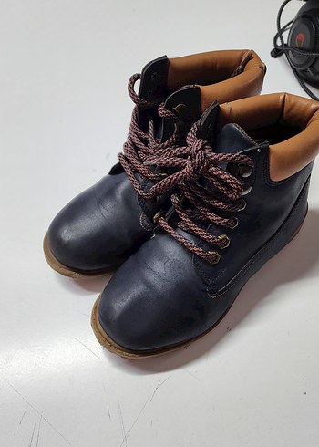 Koyu Kahverengi Deri Bağcıklı Erkek Çocuk Botu - Görsel 3