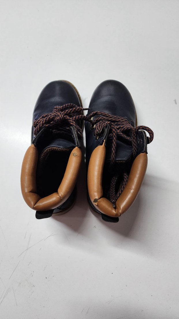 Koyu Kahverengi Deri Bağcıklı Erkek Çocuk Botu - Görsel 4