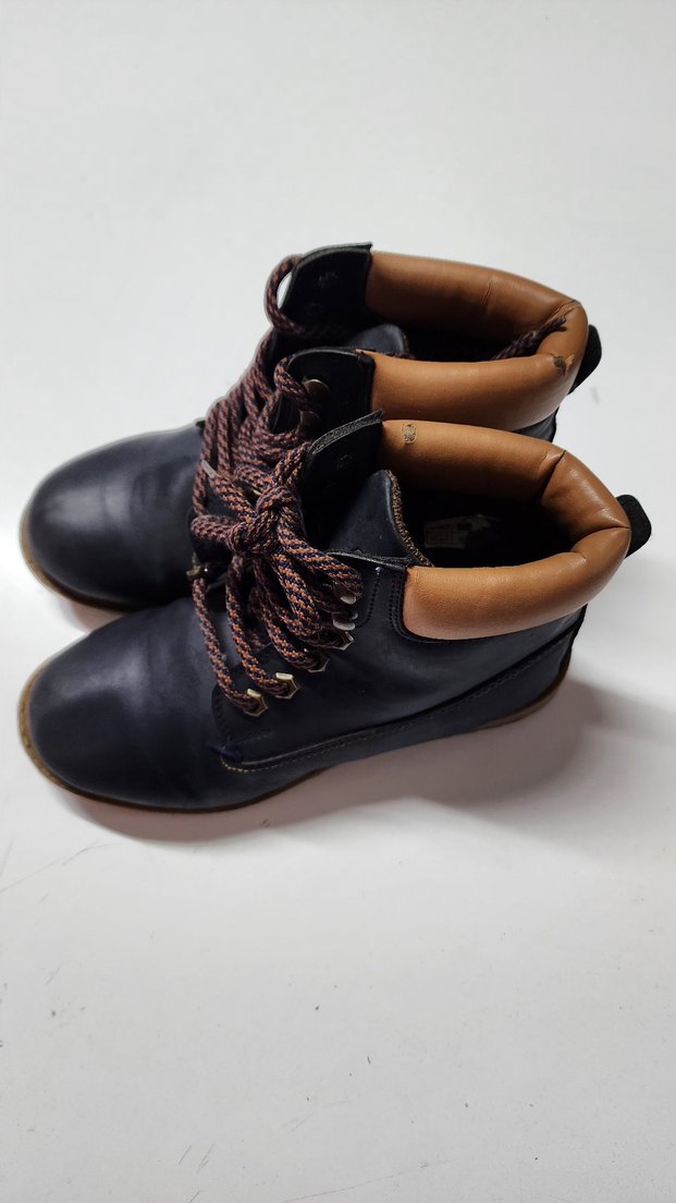 Koyu Kahverengi Deri Bağcıklı Erkek Çocuk Botu - Görsel 2