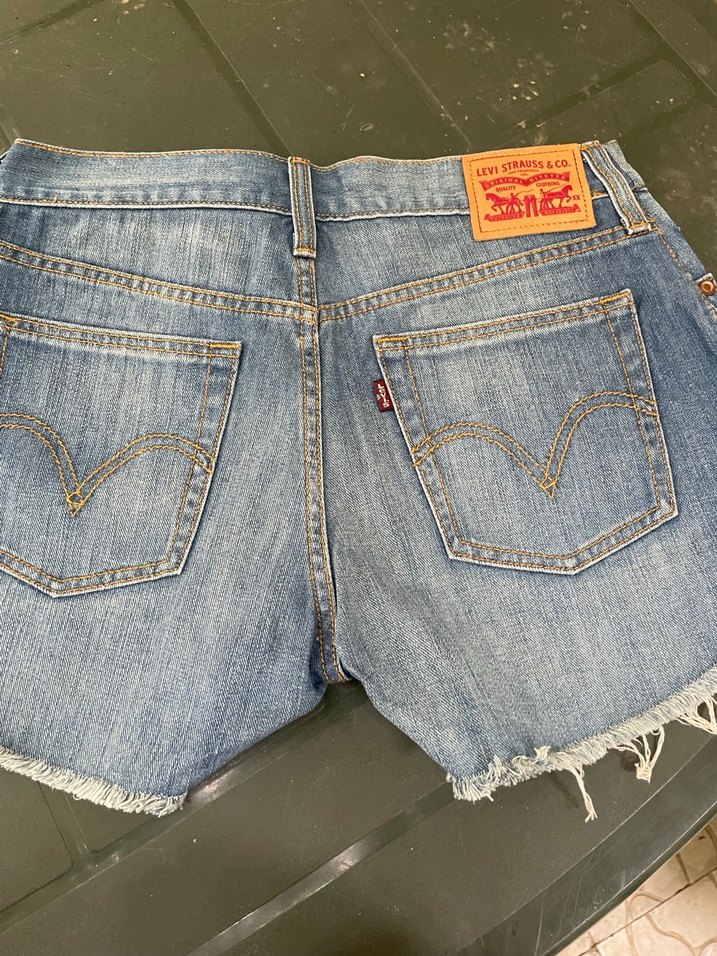 Düğmeli Mavi Mini Kot Şort - Görsel 2