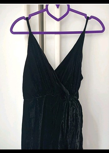 Free People Siyah Kadife Askılı Bol Kesim Kadın Tulum - Görsel 4