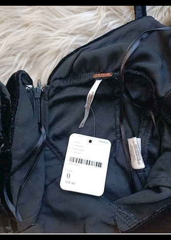 Free People Siyah Kadife Askılı Bol Kesim Kadın Tulum - Görsel 6