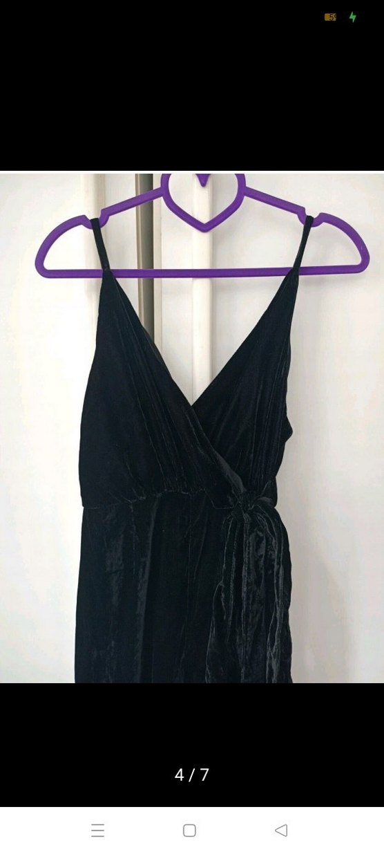 Free People Siyah Kadife Askılı Bol Kesim Kadın Tulum - Görsel 4