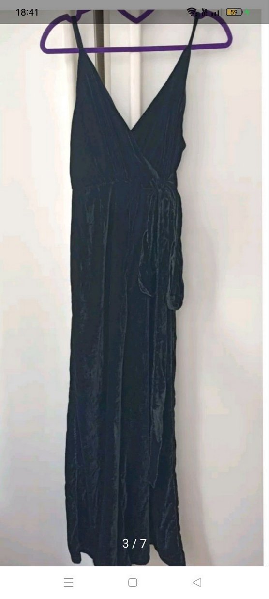 Free People Siyah Kadife Askılı Bol Kesim Kadın Tulum - Görsel 3