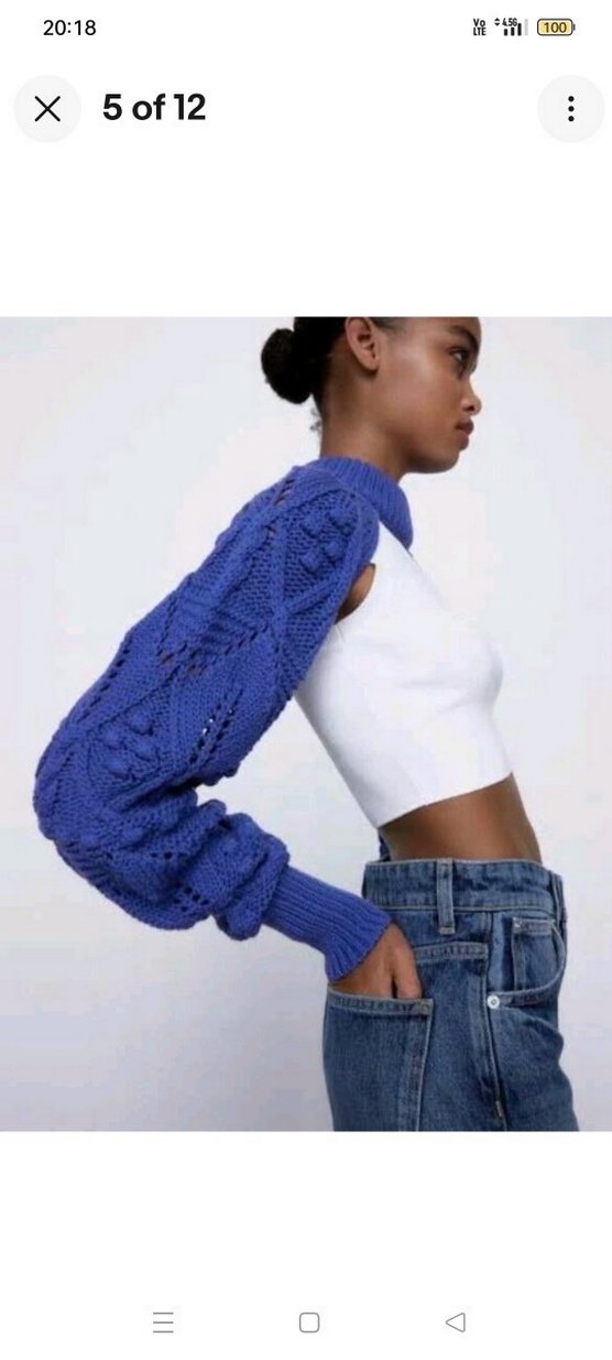 Zara Triko Yüksek Yaka bolero cepken - Görsel 4