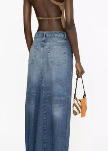 Reformation Kadın Denim Uzun Etek Yırtmaçlı - Görsel 2