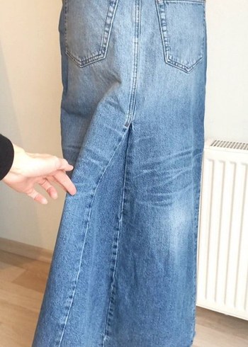 Reformation Kadın Denim Uzun Etek Yırtmaçlı - Görsel 4