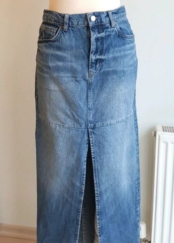 Reformation Kadın Denim Uzun Etek Yırtmaçlı - Görsel 3