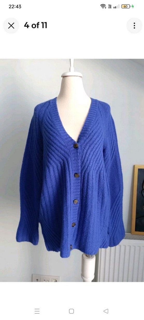 Anthropologie Moth yünlü oversize hirka - Görsel 3