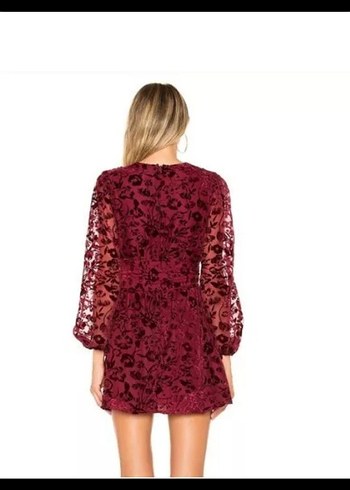 Lovers + Friends Bordo Mini Elbise - Görsel 3