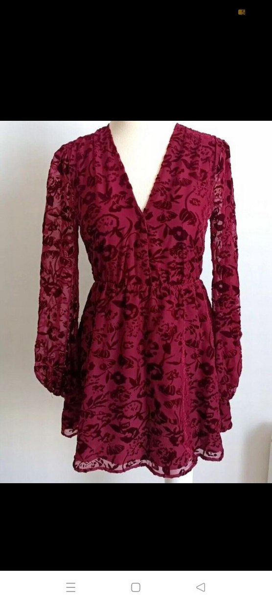 Lovers + Friends Bordo Mini Elbise - Görsel 4