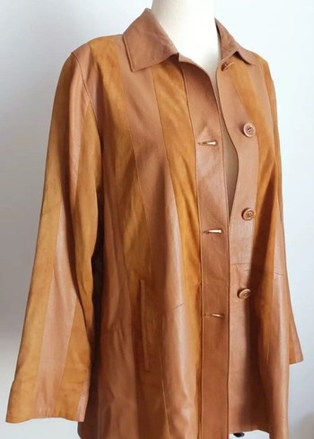 Açık kahve kuzu derisi kadın Ceket - Görsel 2