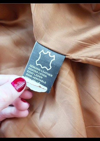 Açık kahve kuzu derisi kadın Ceket - Görsel 4