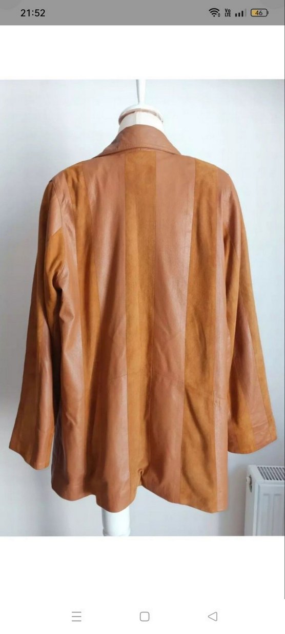 Açık kahve kuzu derisi kadın Ceket - Görsel 3