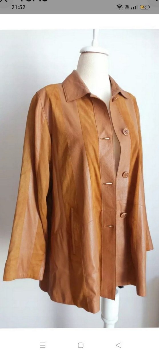 Açık kahve kuzu derisi kadın Ceket - Görsel 2