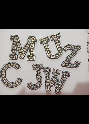 Taşlı Harf Yama Patch sticker - Görsel 2