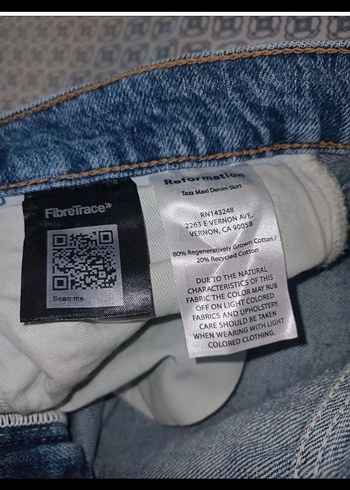 Reformation Yırtmaçlı Uzun Denim Etek - Görsel 8