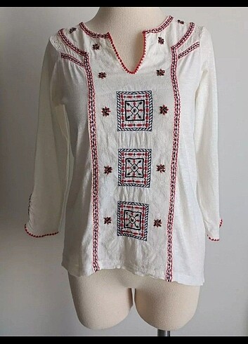 xs Beden beyaz Renk Lucky Brand pamuklu bluz