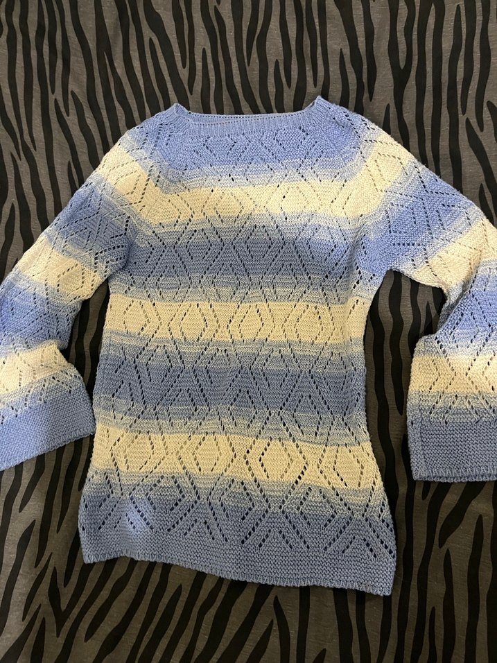 Bohem Tarz Pastel Renkli Örgü Kadın Kazak - Görsel 2