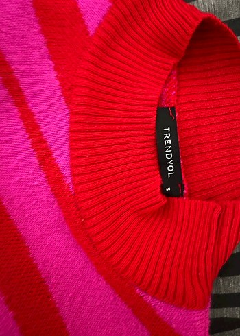 Kadın Renkli Zebra Desenli Triko Kazak - Görsel 3