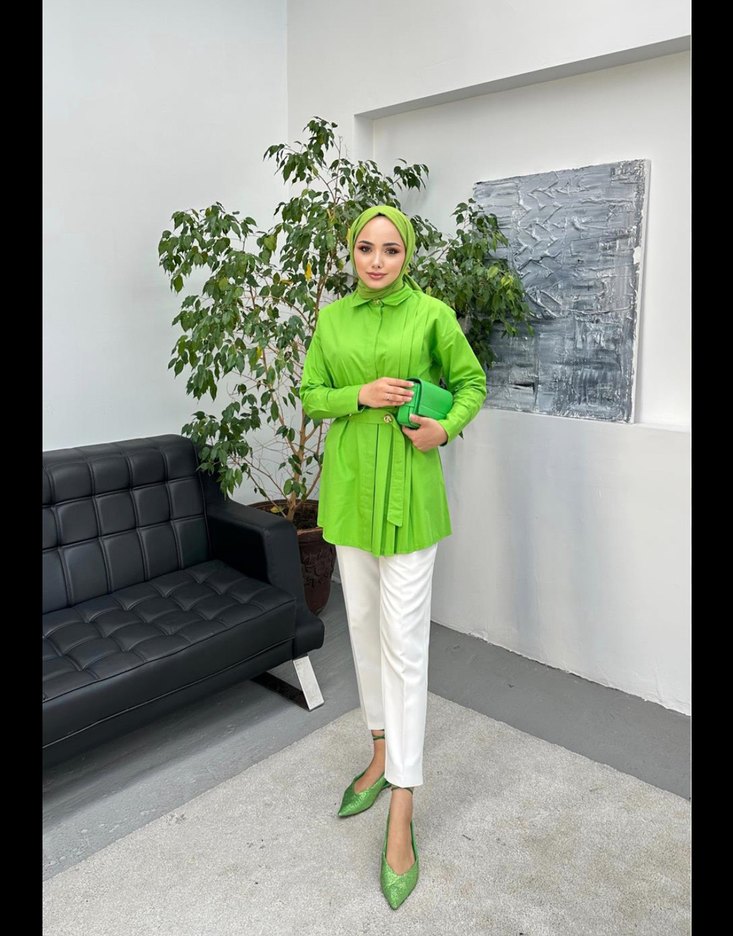 Yeşil Kadın Mini Tunik - Görsel 2