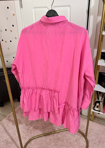 Pembe Mini Taşlı Salaş Tunik - Görsel 3