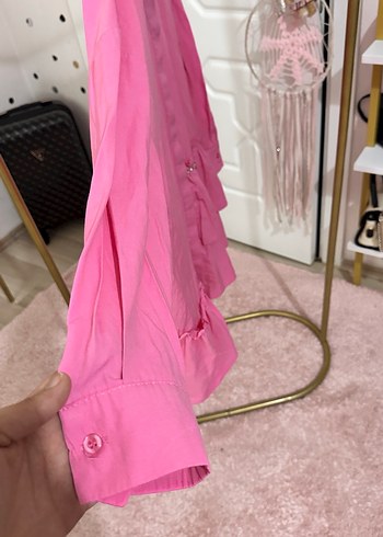 Pembe Mini Taşlı Salaş Tunik - Görsel 5