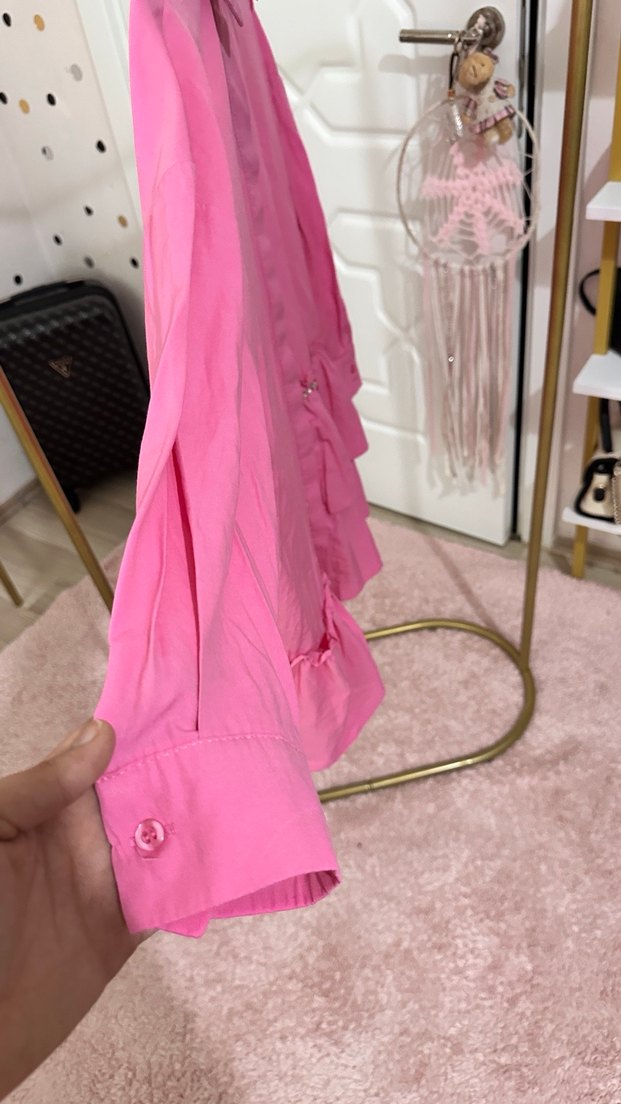 Pembe Mini Taşlı Salaş Tunik - Görsel 5