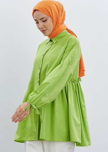 Yeşil Salaş Midi Tunik - Görsel 2