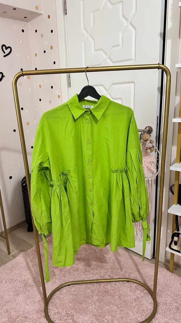 Yeşil Salaş Midi Tunik - Görsel 3