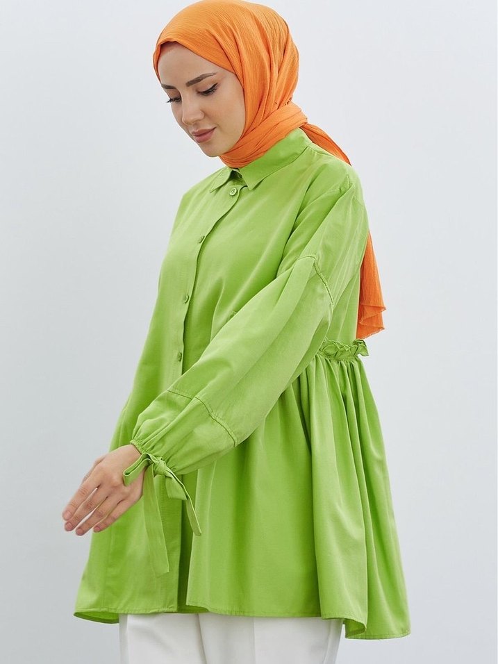 Yeşil Salaş Midi Tunik - Görsel 2