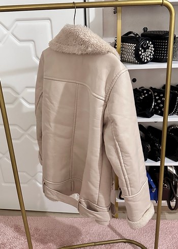 Kürk Detaylı Bej Kadın Ceket - Görsel 3