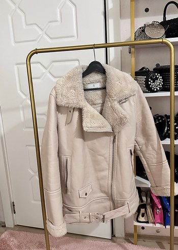 Kürk Detaylı Bej Kadın Ceket - Görsel 2