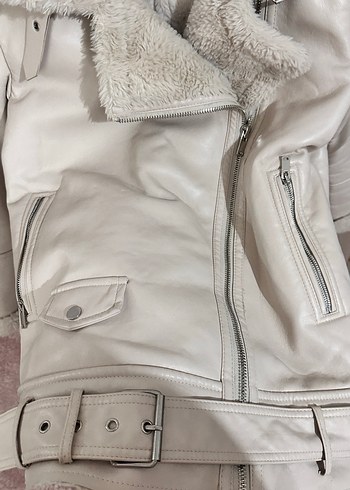 Kürk Detaylı Bej Kadın Ceket - Görsel 8