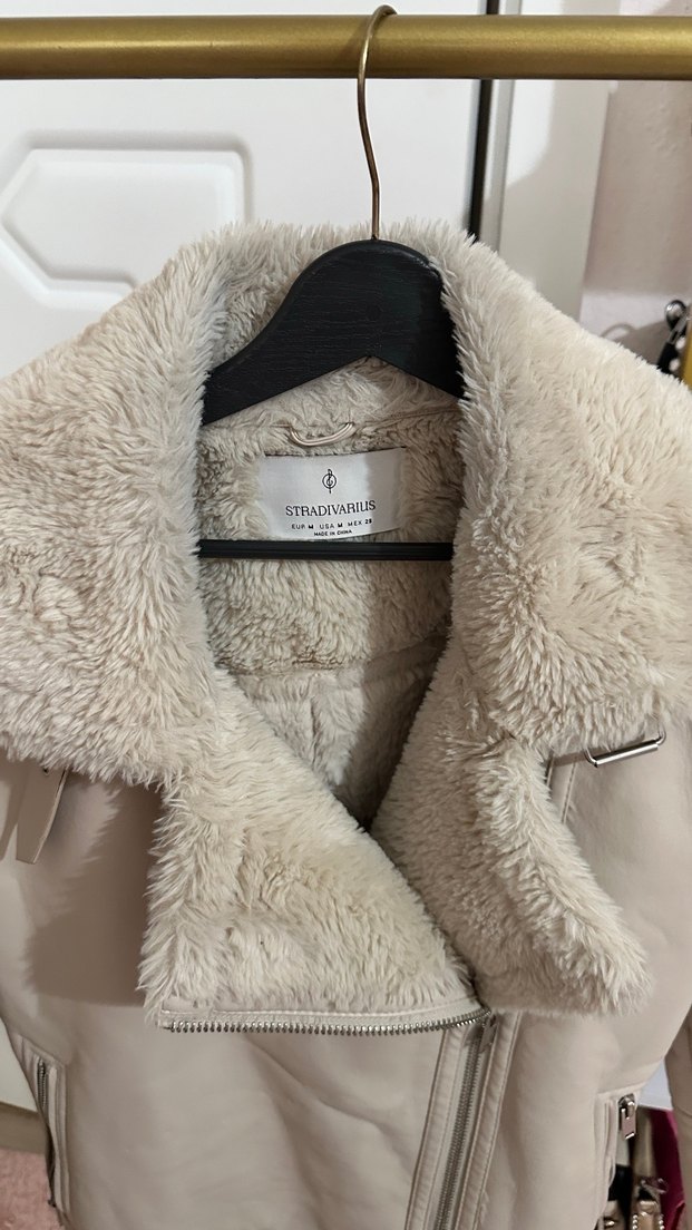 Kürk Detaylı Bej Kadın Ceket - Görsel 5