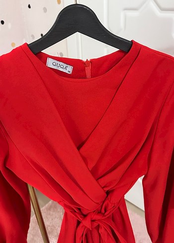 Kemerli Kırmızı  Uzun Kollu Alt üst takım - Görsel 4