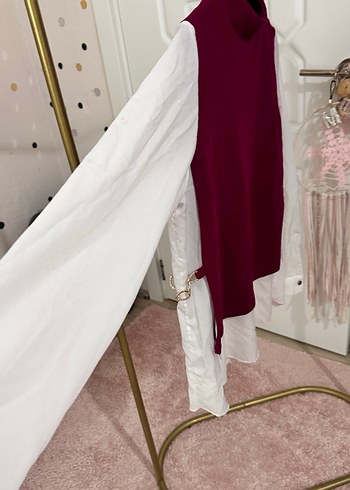 Bordo Yüksek Yaka Kadın Triko Süveter - Görsel 3