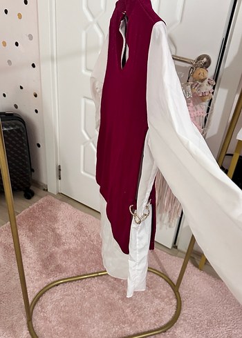 Bordo Yüksek Yaka Kadın Triko Süveter - Görsel 4